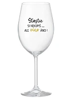 ŠTĚSTÍ SI NEKOUPÍŠ...ALE VÍNO JO! - priehľadný pohár na víno 350 ml