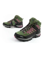 CMP Rigel dámské trekové boty kožené odolné nepromokavé kotníkové boty zelené dámské