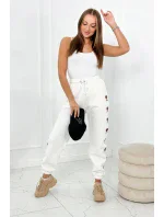 Bavlněné kalhoty Amour ecru