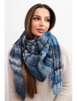 Dámský šátek z měkké a teplé vlny v barevných pruzích KN19 jeansový Dámský šátek z měkké a teplé vlny v barevných pruzích KN19 jeansový
