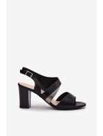 Dámské sandály na sloupku Sergio Leone SK866 Černé