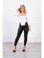 Halenka s žebrovaným výstřihem bílá Halenka s žebrovaným výstřihem bílá