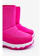 Dětské růžové zateplené sněhule s rzepem Big Star MM374121