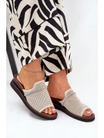 Dámské Klapky Na Klínu S Ozdobným Pásem Béžové Teriwes