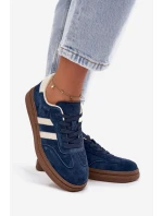 Dámské semišové tenisky na platformě tmavě modré Sylviona