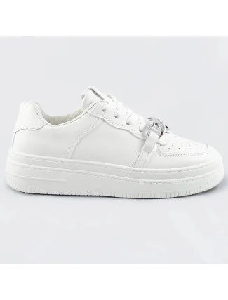 Bílé dámské sportovní boty s řetízkem (B-545) Bílé dámské sportovní boty s řetízkem (B-545)