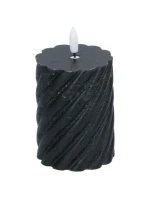 DEKORACE SVÍČKA 75x100MM LED VOSK ČERNÁ