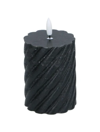 DEKORACE SVÍČKA 75x100MM LED VOSK ČERNÁ