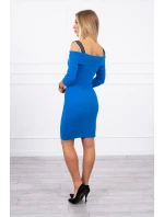 Chrpové šaty se širokými ramínky