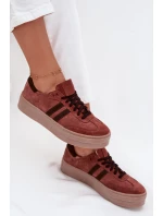 Dámské semišové tenisky na platformě Zazoo N1068S2 Hnědé Dámské semišové tenisky na platformě Zazoo N1068S2 Hnědé