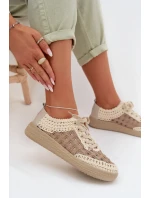 Kožené batohy Dámské polobotky D&A GR61-5951 Béžové