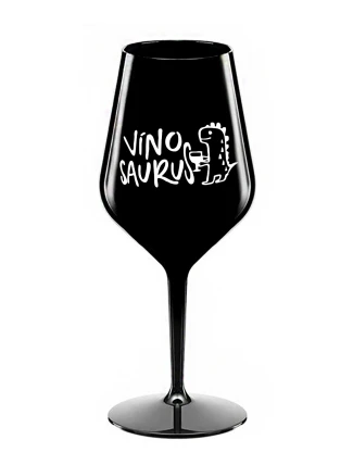 VÍNOSAURUS - černá nerozbitná sklenice na víno 470 ml