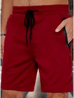 FashionStreet bordó pánské teplákové kraťasy SX2471