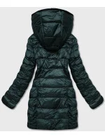 Zelená oboustranná dámská bunda - kožíšek (b8053-10) Zelená oboustranná dámská bunda - kožíšek (b8053-10)