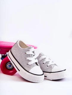 Dětské tenisky vázané stříbrný Wella