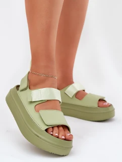 Dámské Sandály Na Platformě S Suchým Zipem Zelené Nitepira