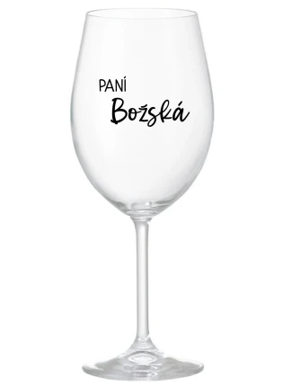 PANÍ BOŽSKÁ - čirá sklenice na víno 350 ml
