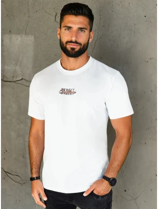 Pánské bílé tričko s potiskem FashionStreet RX5421
