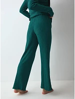 Dámské kalhoty Versatile Rib Straight Trousers zelené Green - TRIUMPH