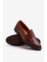 Mužské kožené polobotky Loafer Zazoo 1570/1 hnědé