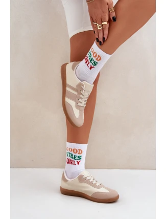 Nízké Dámské Tenisky Z Eko Kůže Béžové Nonalorin