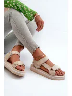 Dámské sandály na platformě Big Star Béžová Dámské sandály na platformě Big Star Béžová