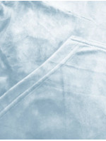 Dámská velurová souprava v blankytné barvě s rozepínací mikinou (8C1176-50)