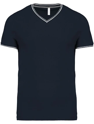 Kariban K 374 Pánské piqué tričko s výstřihem do V 20.K374 navy/light grey/white Kariban K 374 Pánské piqué tričko s výstřihem do V 20.K374 navy/light grey/white