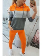 Oranžová+šedá barevná pruhovaná sada Oranžová+šedá barevná pruhovaná sada