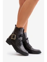 Zazoo 2949 Kožené Boty S Přezkou Černé Zazoo 2949 Kožené Boty S Přezkou Černé