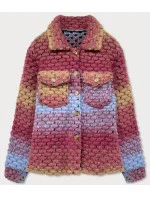 Tmavě růžová košilová dámská bunda s límcem (2453) Tmavě růžová košilová dámská bunda s límcem (2453)