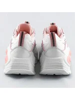 Bílo-růžové dámské sportovní boty s vysokou podrážkou (RA15) Bílo-růžové dámské sportovní boty s vysokou podrážkou (RA15)