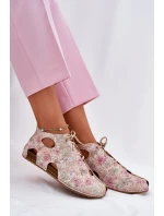Vzorované Kožené Boty Maciejka 03426-48 Béžové