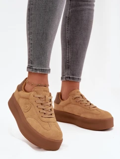 Dámské tenisky na platformě Panterka Big Star SS274762 Camel