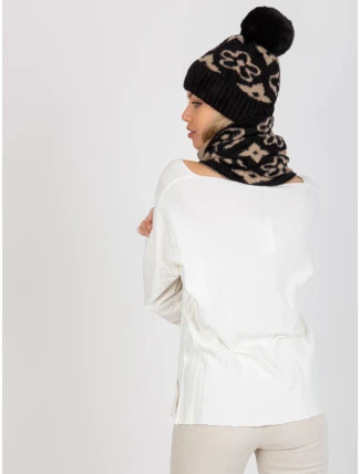 Tunelová šála AT KM CM 331 černá a béžová