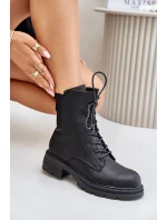 Zateplené Kotníkové Boty Workery Na Zip Černé Leairae Zateplené Kotníkové Boty Workery Na Zip Černé Leairae