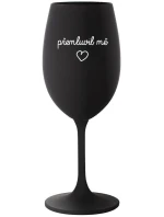 PŘEMLUVIL MĚ - černá sklenice na víno 350 ml PŘEMLUVIL MĚ - černá sklenice na víno 350 ml