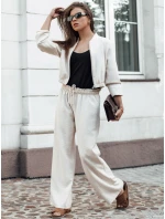 Dámské kalhoty se širokými nohavicemi MADDIE light beige FashionStreet UY2131