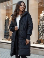 Dámský oversize kabát NADIA prošívaný černý FashionStreet TY4542z Dámský oversize kabát NADIA prošívaný černý FashionStreet TY4542z