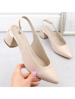 Sergio Leone W SK439A béžové perleťové plné elegantní sandály