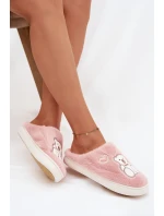 Kožešinové pantofle s medvědem růžové Noralie Kožešinové pantofle s medvědem růžové Noralie