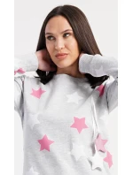 Dámské domácí šaty s dlouhým rukávem Hvězdy