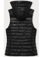 Černá prošívaná vesta s odepínací kapucí J Style (16M9151-392)