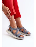Lehké Dámské Pohodlné Sandály Na Suchý Zip Modré Ceclea Lehké Dámské Pohodlné Sandály Na Suchý Zip Modré Ceclea