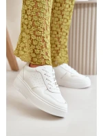 Dámské Tenisky Na Platformě S Dekorativním Šněrováním Bílé Mistra