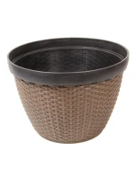 RATANOVÝ PLASTOVÝ KVĚTINÁČ O PRŮMĚRU 30,5 CM SASKA ZAHRADA