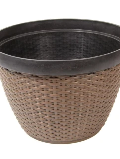 RATANOVÝ PLASTOVÝ KVĚTINÁČ O PRŮMĚRU 30,5 CM SASKA ZAHRADA