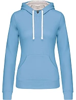 Kariban K 465 Dámská mikina s kontrastní kapucí 20.K465 sky blue/white