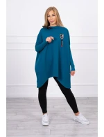 Oversize mikina s asymetrickými boky námořnická modrá Oversize mikina s asymetrickými boky námořnická modrá