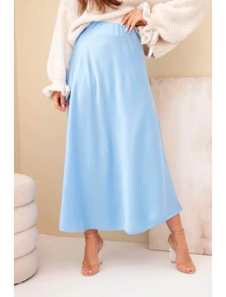 Sukně dámská viskózová rozšířená modrá